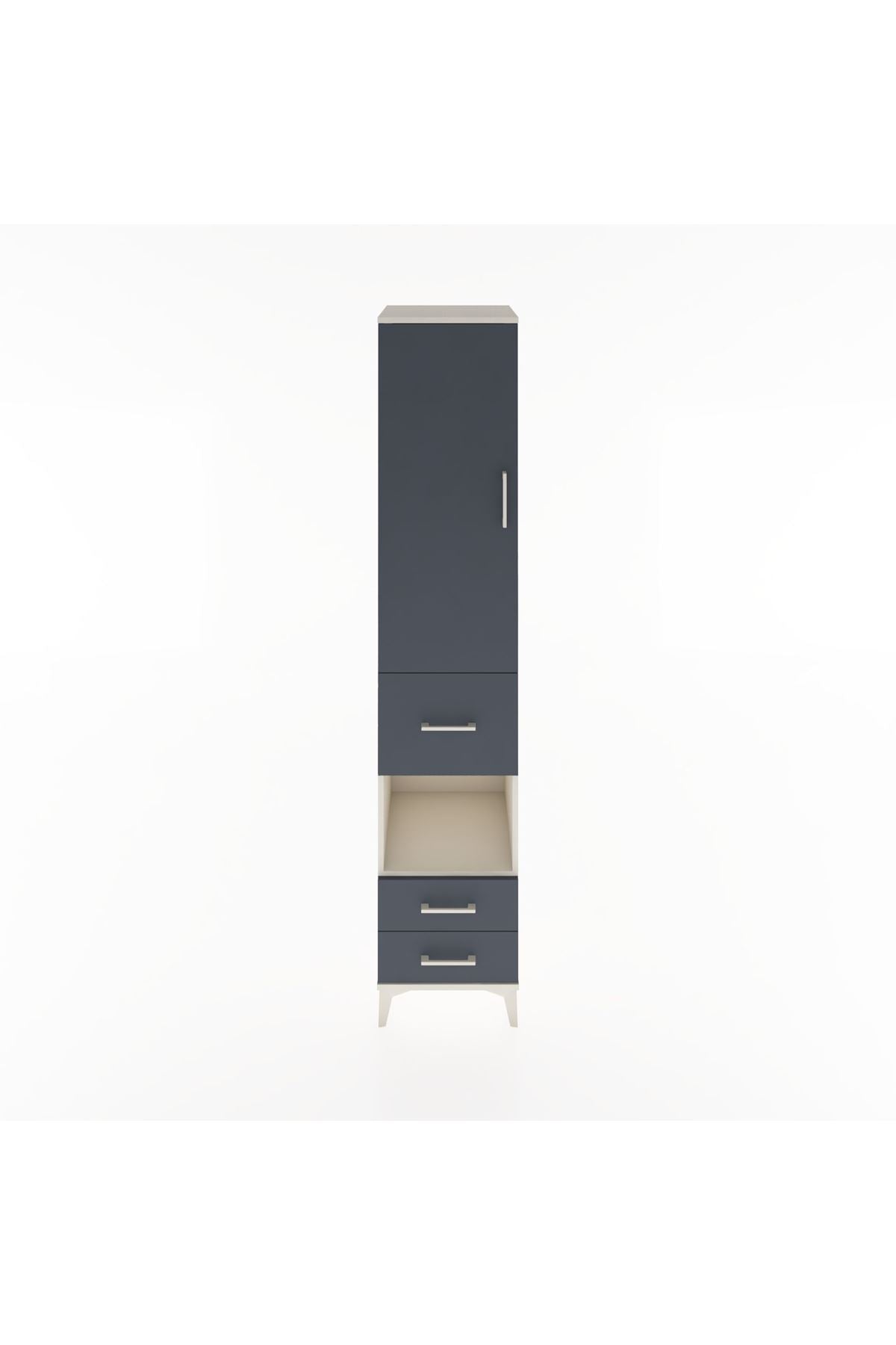 Hyperion Dolap 3 Raflı 3 Çekmeceli Tek Askılı 44x44x221 Aytaşı-Antrasit