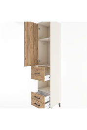 Hyperion Dolap 3 Raflı 3 Çekmeceli Tek Askılı 44x44x221 Aytaşı-Çam