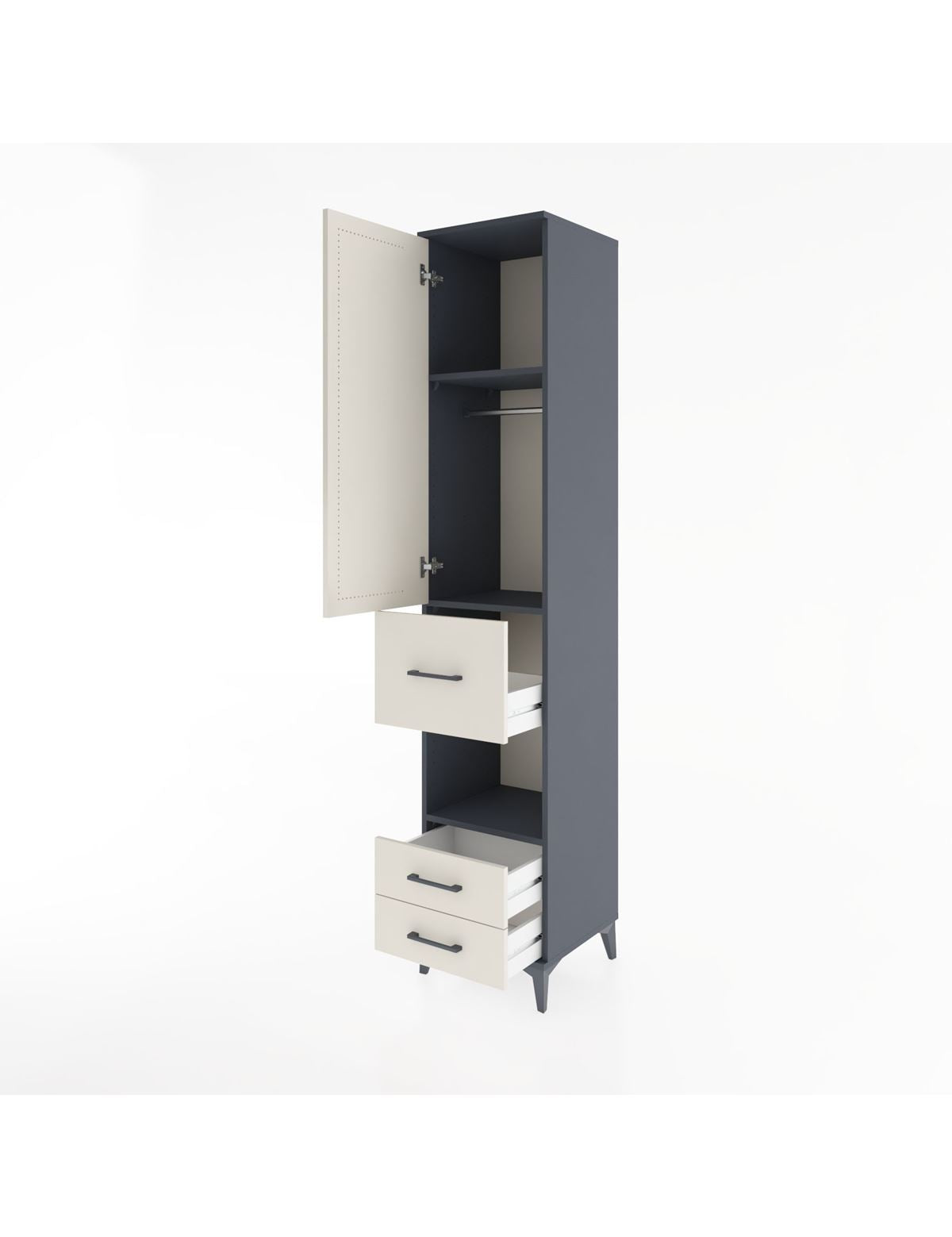 Hyperion Dolap 3 Raflı 3 Çekmeceli Tek Askılı 44x44x221 - S61M163V4B