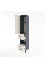 Hyperion Dolap 3 Raflı 3 Çekmeceli Tek Askılı 44x44x221 Antrasit-Aytaşı