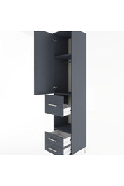 Hyperion Dolap 3 Raflı 3 Çekmeceli Tek Askılı 44x44x221 Antrasit-Antrasit