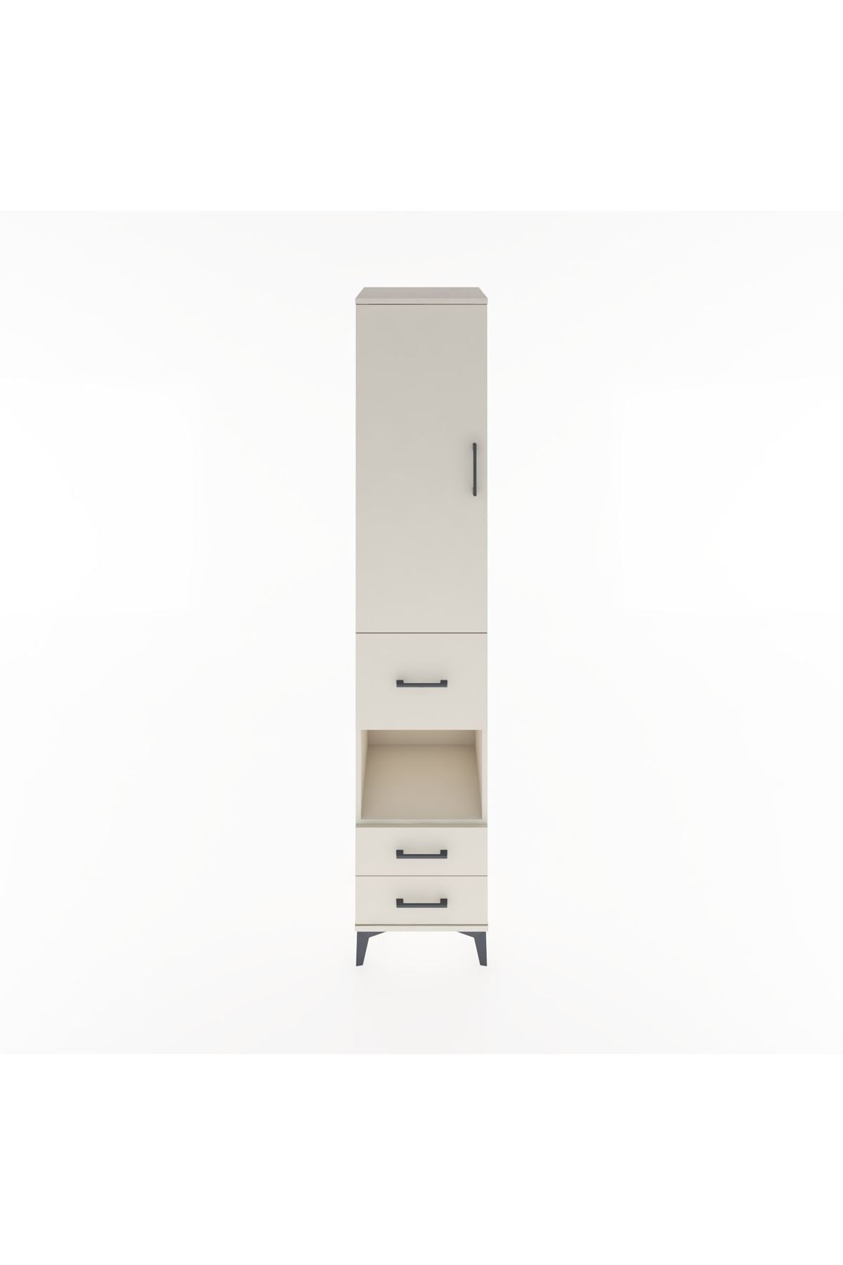 Hyperion Dolap 4 Raflı 3 Çekmeceli Tek Kapaklı 44x44x221 Aytaşı-Aytaşı