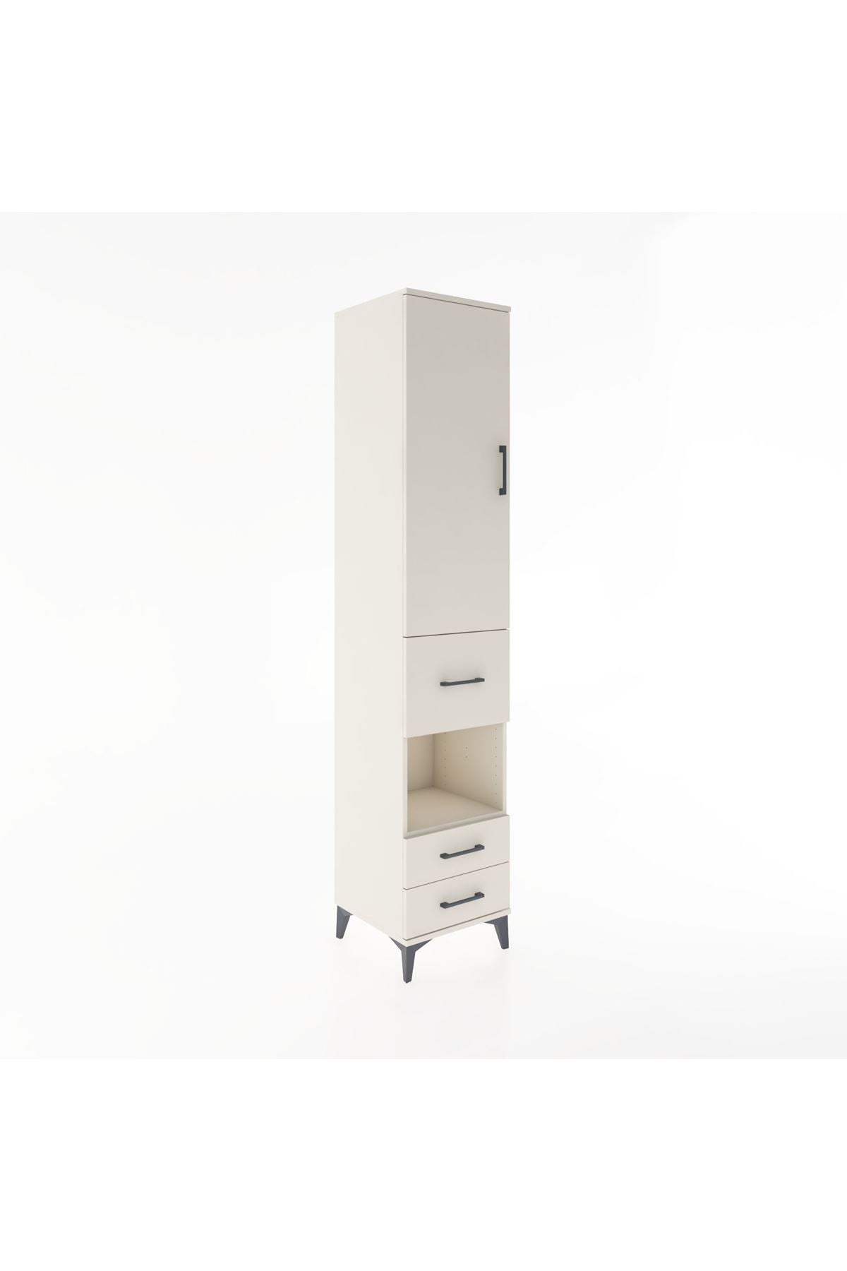 Hyperion Dolap 4 Raflı 3 Çekmeceli Tek Kapaklı 44x44x221 Aytaşı-Aytaşı