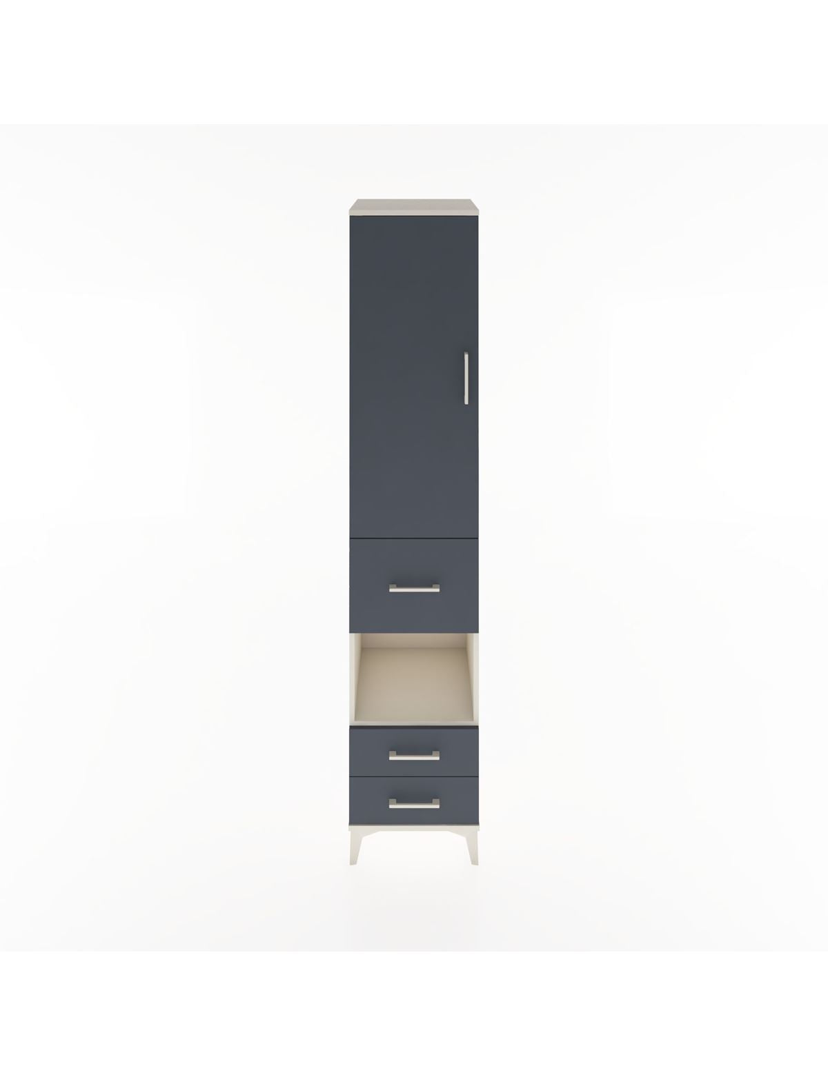 Hyperion Dolap 4 Raflı 3 Çekmeceli Tek Kapaklı 44x44x221 Aytaşı-Antrasit