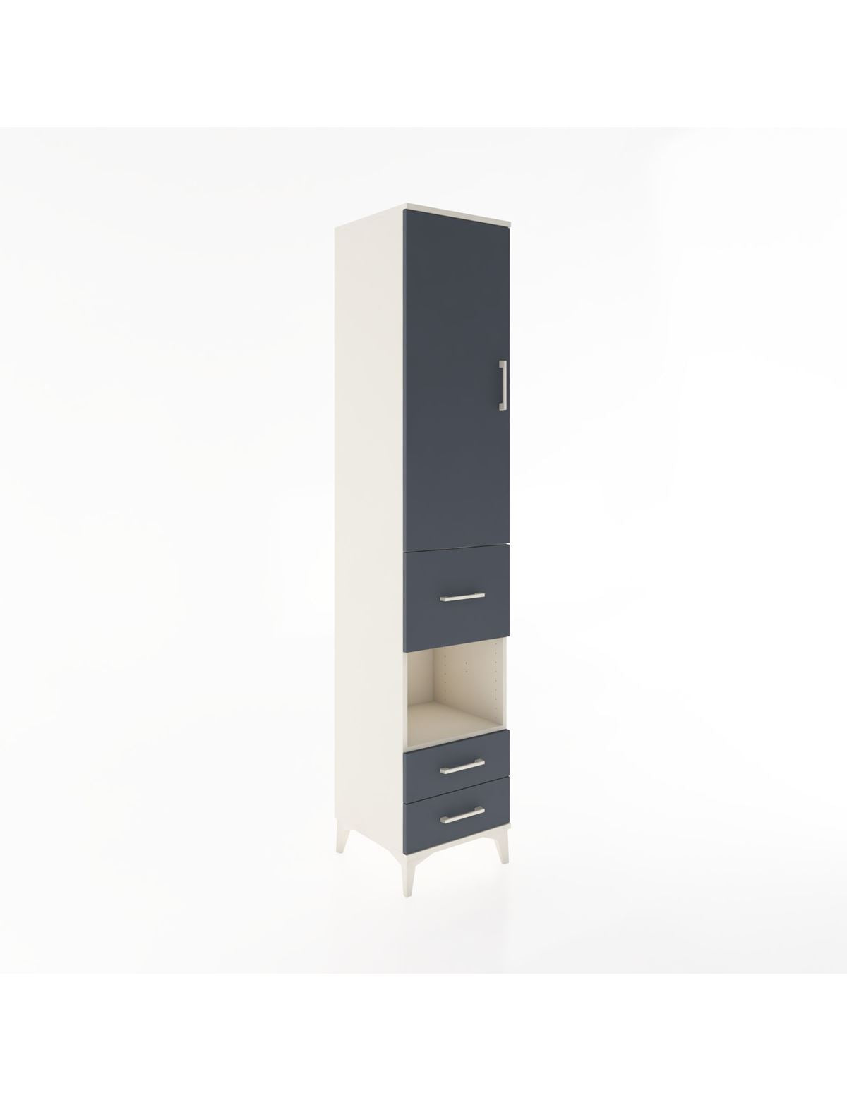 Hyperion Dolap 4 Raflı 3 Çekmeceli Tek Kapaklı 44x44x221 Aytaşı-Antrasit