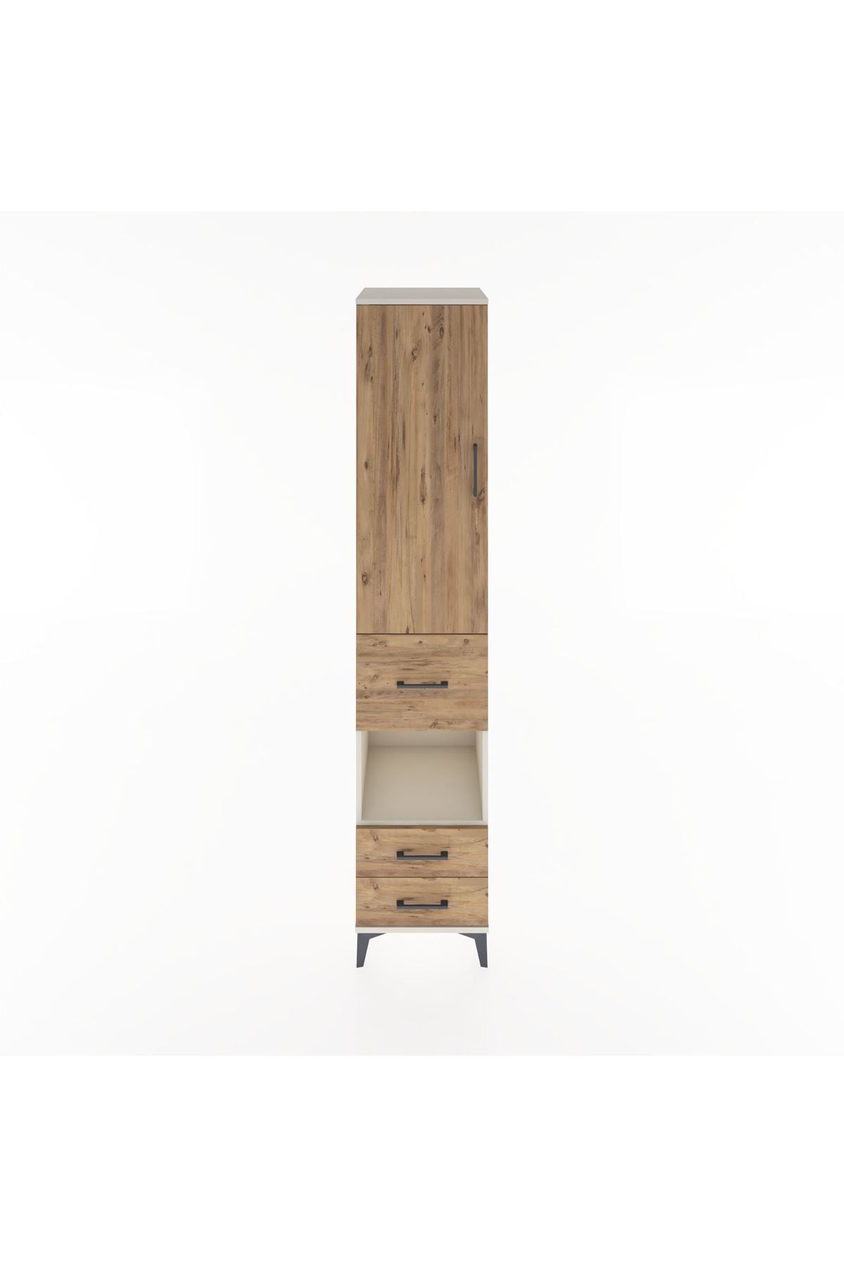 Hyperion Dolap 4 Raflı 3 Çekmeceli Tek Kapaklı 44x44x221 Aytaşı-Çam