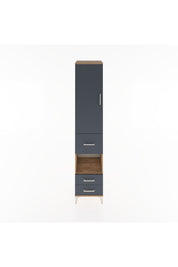 Hyperion Dolap 4 Raflı 3 Çekmeceli Tek Kapaklı 44x44x221 Çam-Antrasit