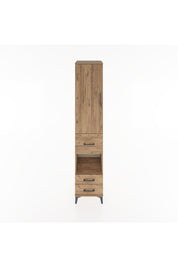 Hyperion Dolap 4 Raflı 3 Çekmeceli Tek Kapaklı 44x44x221 Çam-Çam