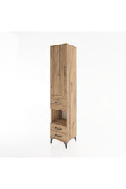 Hyperion Dolap 4 Raflı 3 Çekmeceli Tek Kapaklı 44x44x221 Çam-Çam