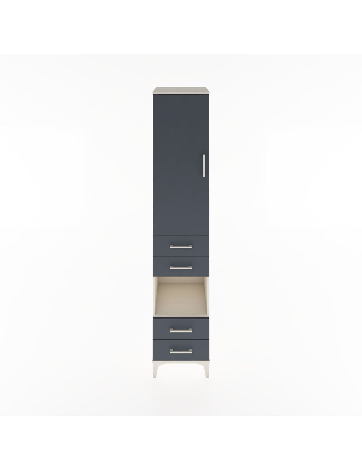 Hyperion Dolap 3 Raflı 4 Çekmeceli Tek Askılı 44x44x221 Aytaşı-Antrasit