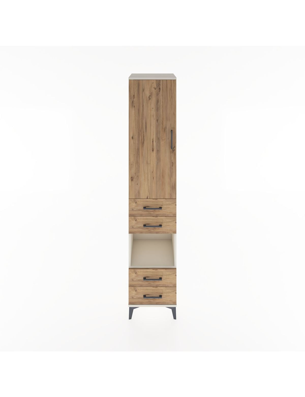 Hyperion Dolap 3 Raflı 4 Çekmeceli Tek Askılı 44x44x221 Aytaşı-Çam