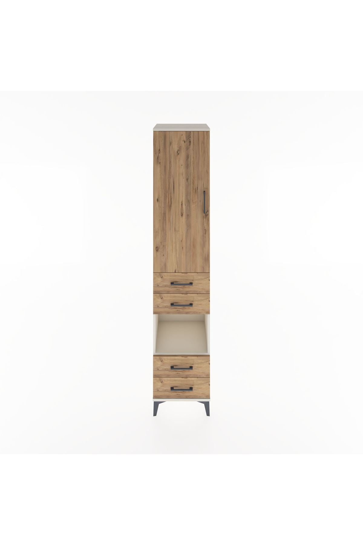 Hyperion Dolap 3 Raflı 4 Çekmeceli Tek Askılı 44x44x221 Aytaşı-Çam