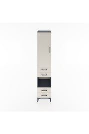 Hyperion Dolap 3 Raflı 4 Çekmeceli Tek Askılı 44x44x221 Antrasit-Aytaşı