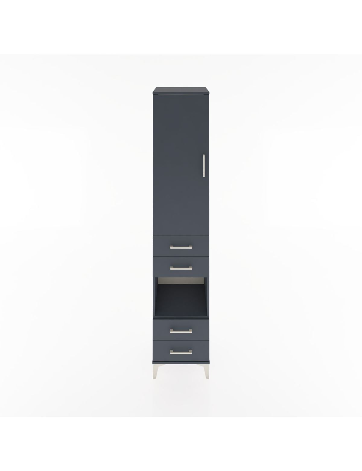 Hyperion Dolap 3 Raflı 4 Çekmeceli Tek Askılı 44x44x221 Antrasit-Antrasit