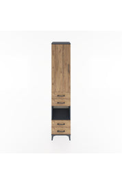 Hyperion Dolap 3 Raflı 4 Çekmeceli Tek Askılı 44x44x221 Antrasit-Çam