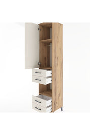 Hyperion Dolap 3 Raflı 4 Çekmeceli Tek Askılı 44x44x221 Çam-Aytaşı