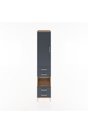 Hyperion Dolap 3 Raflı 4 Çekmeceli Tek Askılı 44x44x221 Çam-Antrasit