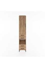 Hyperion Dolap 3 Raflı 4 Çekmeceli Tek Askılı 44x44x221 Çam-Çam