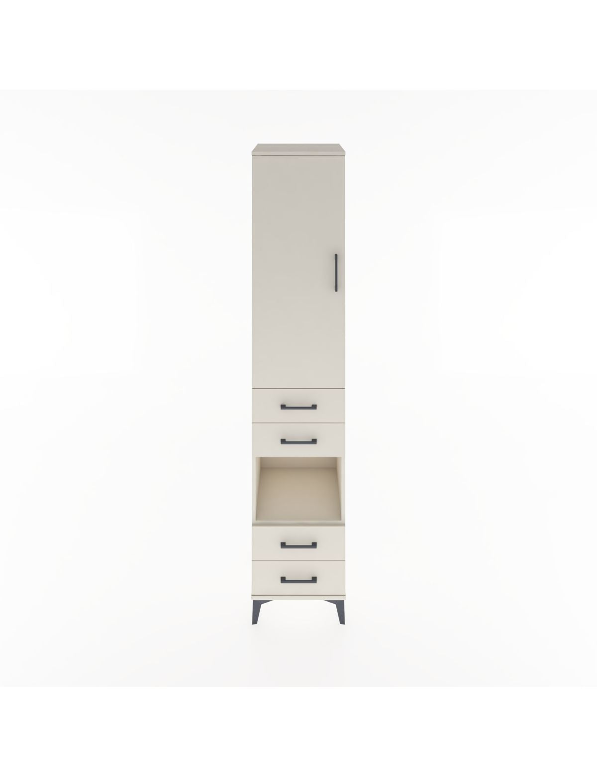 Hyperion Dolap 4 Raflı 4 Çekmeceli Tek Kapaklı 44x44x221 Aytaşı-Aytaşı