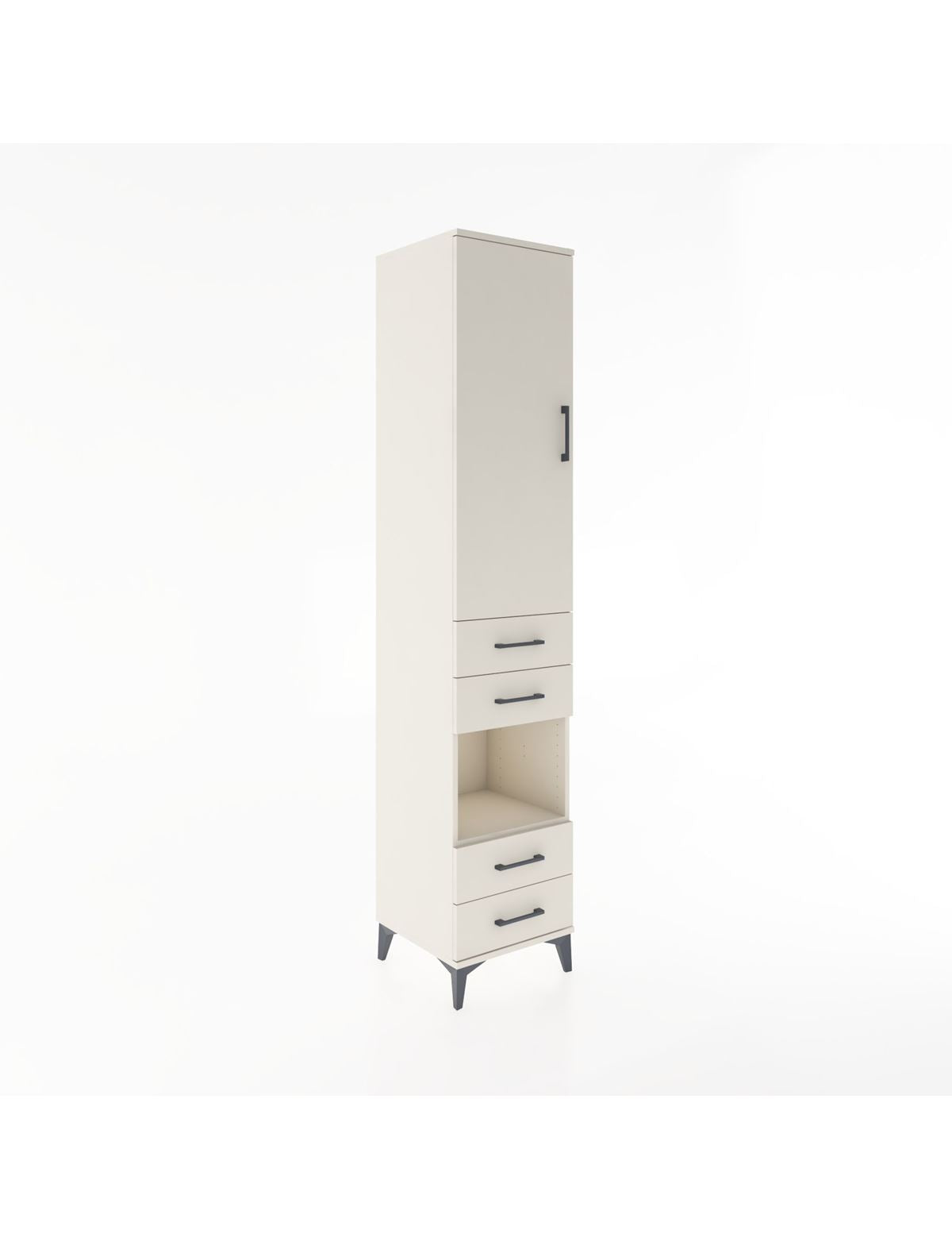 Hyperion Dolap 4 Raflı 4 Çekmeceli Tek Kapaklı 44x44x221 Aytaşı-Aytaşı