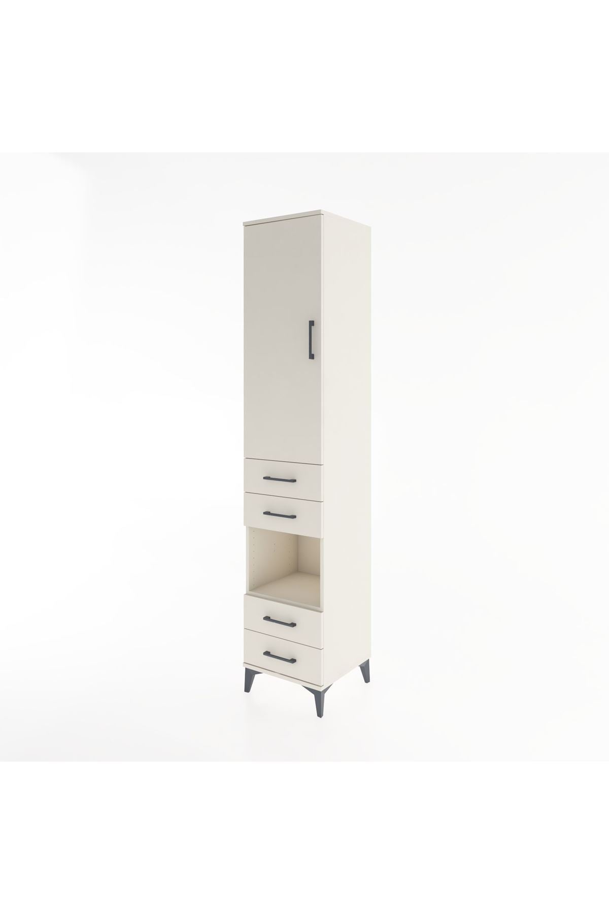 Hyperion Dolap 4 Raflı 4 Çekmeceli Tek Kapaklı 44x44x221 Aytaşı-Aytaşı