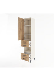 Hyperion Dolap 4 Raflı 4 Çekmeceli Tek Kapaklı 44x44x221 Aytaşı-Çam