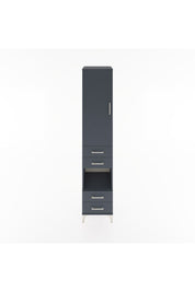 Hyperion Dolap 4 Raflı 4 Çekmeceli Tek Kapaklı 44x44x221 Antrasit-Antrasit