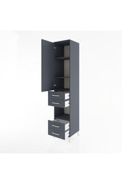 Hyperion Dolap 4 Raflı 4 Çekmeceli Tek Kapaklı 44x44x221 Antrasit-Antrasit