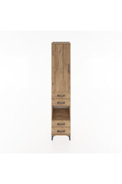 Hyperion Dolap 4 Raflı 4 Çekmeceli Tek Kapaklı 44x44x221 Çam-Çam