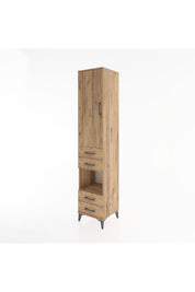 Hyperion Dolap 4 Raflı 4 Çekmeceli Tek Kapaklı 44x44x221 Çam-Çam