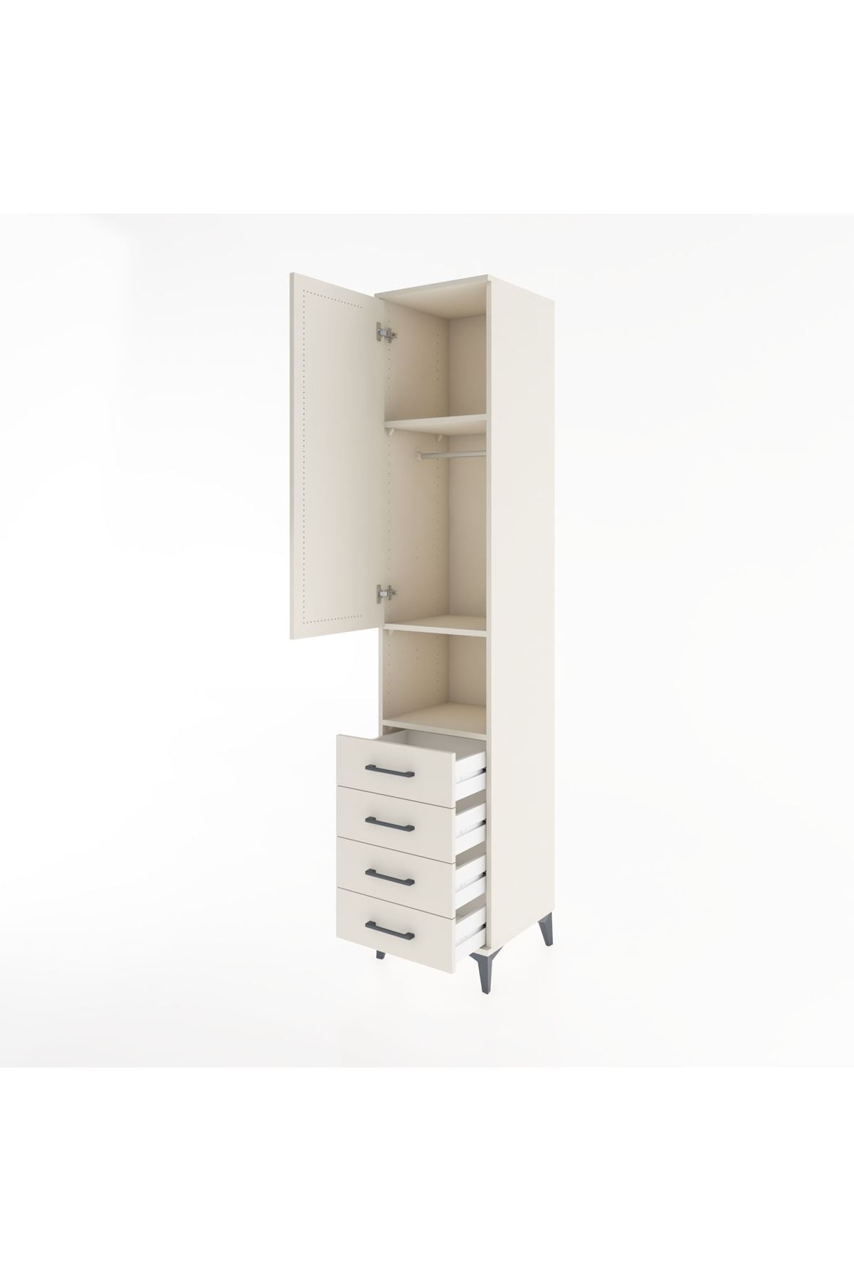 Hyperion Dolap 3 Raflı 4 Çekmeceli Tek Askılı 44x44x221 Aytaşı-Aytaşı