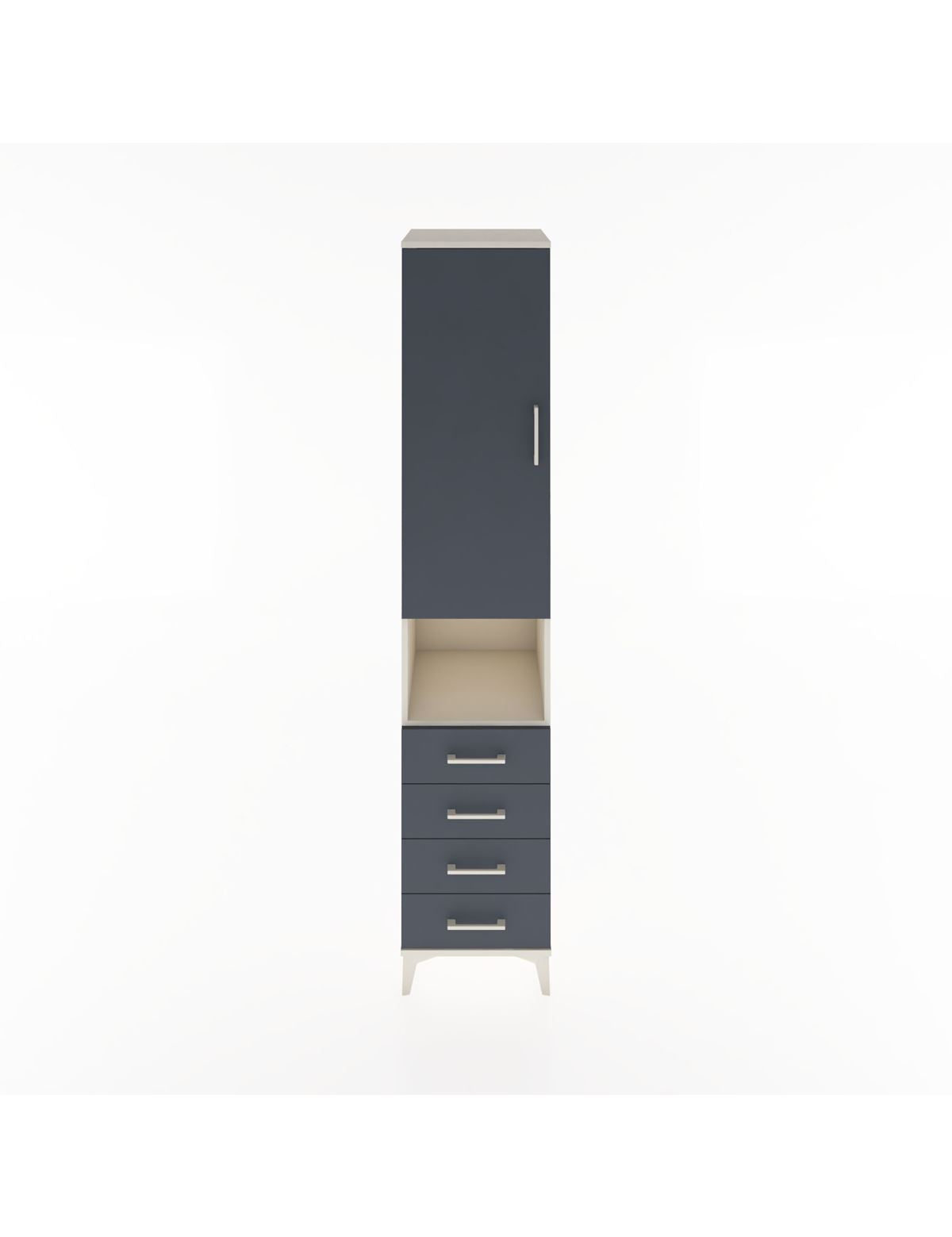 Hyperion Dolap 3 Raflı 4 Çekmeceli Tek Askılı 44x44x221 Aytaşı-Antrasit