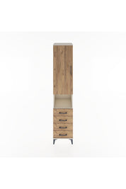 Hyperion Dolap 3 Raflı 4 Çekmeceli Tek Askılı 44x44x221 Aytaşı-Çam