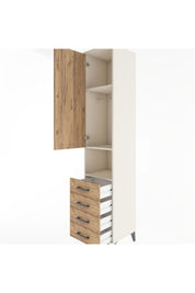 Hyperion Dolap 3 Raflı 4 Çekmeceli Tek Askılı 44x44x221 Aytaşı-Çam