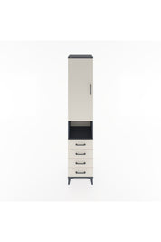 Hyperion Dolap 3 Raflı 4 Çekmeceli Tek Askılı 44x44x221 Antrasit-Aytaşı