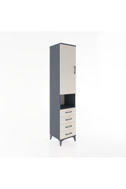 Hyperion Dolap 3 Raflı 4 Çekmeceli Tek Askılı 44x44x221 Antrasit-Aytaşı