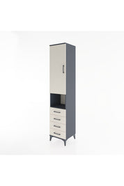 Hyperion Dolap 3 Raflı 4 Çekmeceli Tek Askılı 44x44x221 Antrasit-Aytaşı