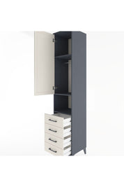 Hyperion Dolap 3 Raflı 4 Çekmeceli Tek Askılı 44x44x221 Antrasit-Aytaşı