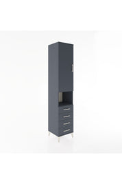 Hyperion Dolap 3 Raflı 4 Çekmeceli Tek Askılı 44x44x221 Antrasit-Antrasit