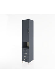 Hyperion Dolap 3 Raflı 4 Çekmeceli Tek Askılı 44x44x221 Antrasit-Antrasit