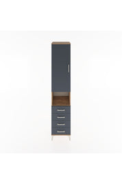 Hyperion Dolap 3 Raflı 4 Çekmeceli Tek Askılı 44x44x221 Çam-Antrasit