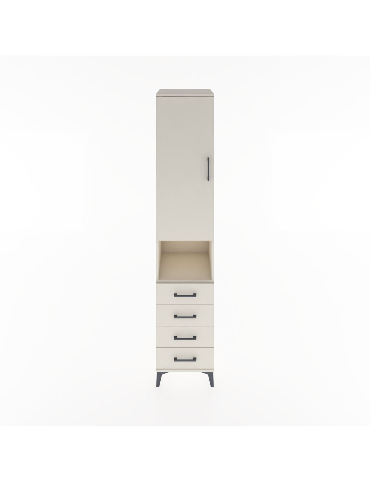 Hyperion Dolap 4 Raflı 4 Çekmeceli Tek Kapaklı 44x44x221 Aytaşı-Aytaşı