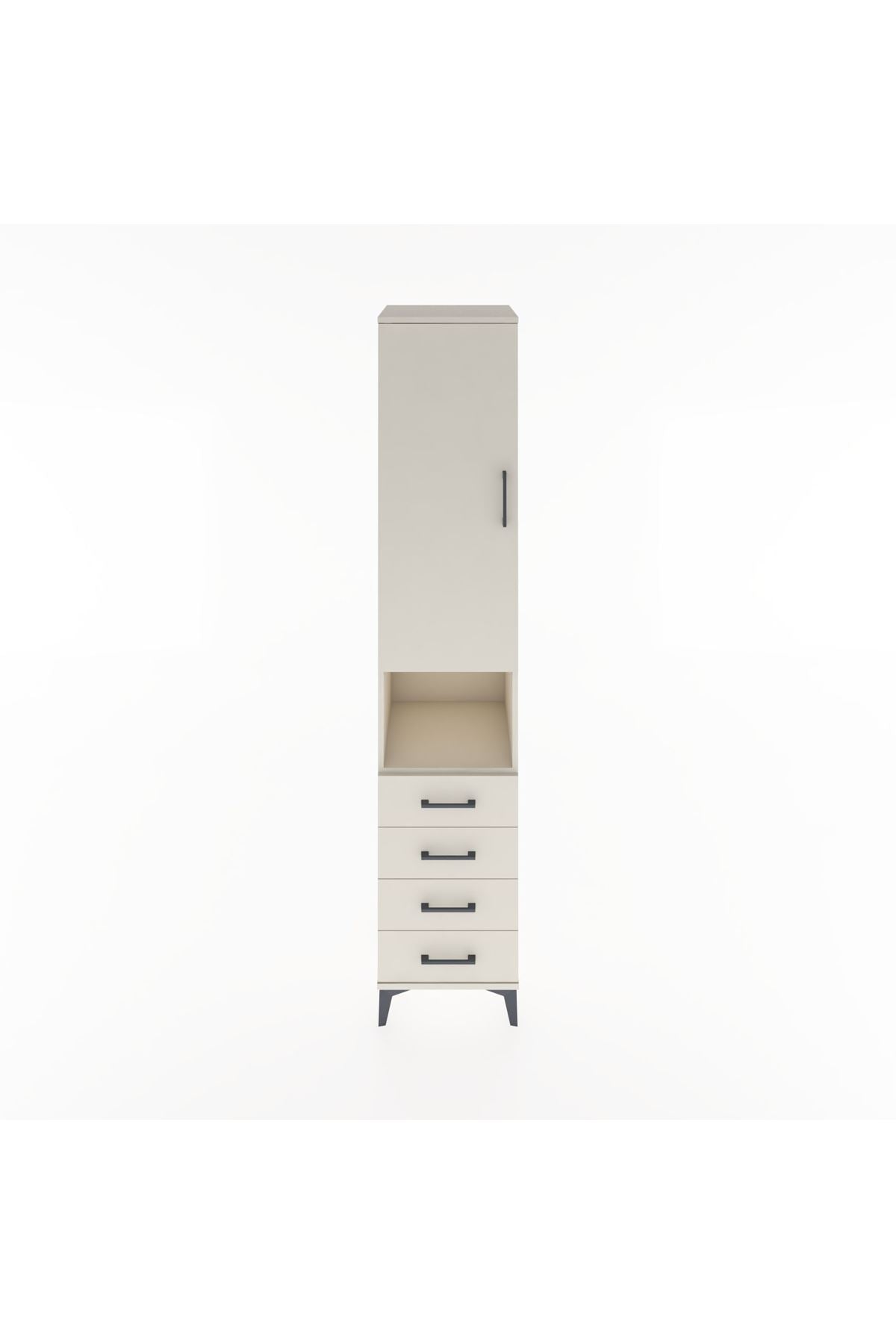 Hyperion Dolap 4 Raflı 4 Çekmeceli Tek Kapaklı 44x44x221 Aytaşı-Aytaşı