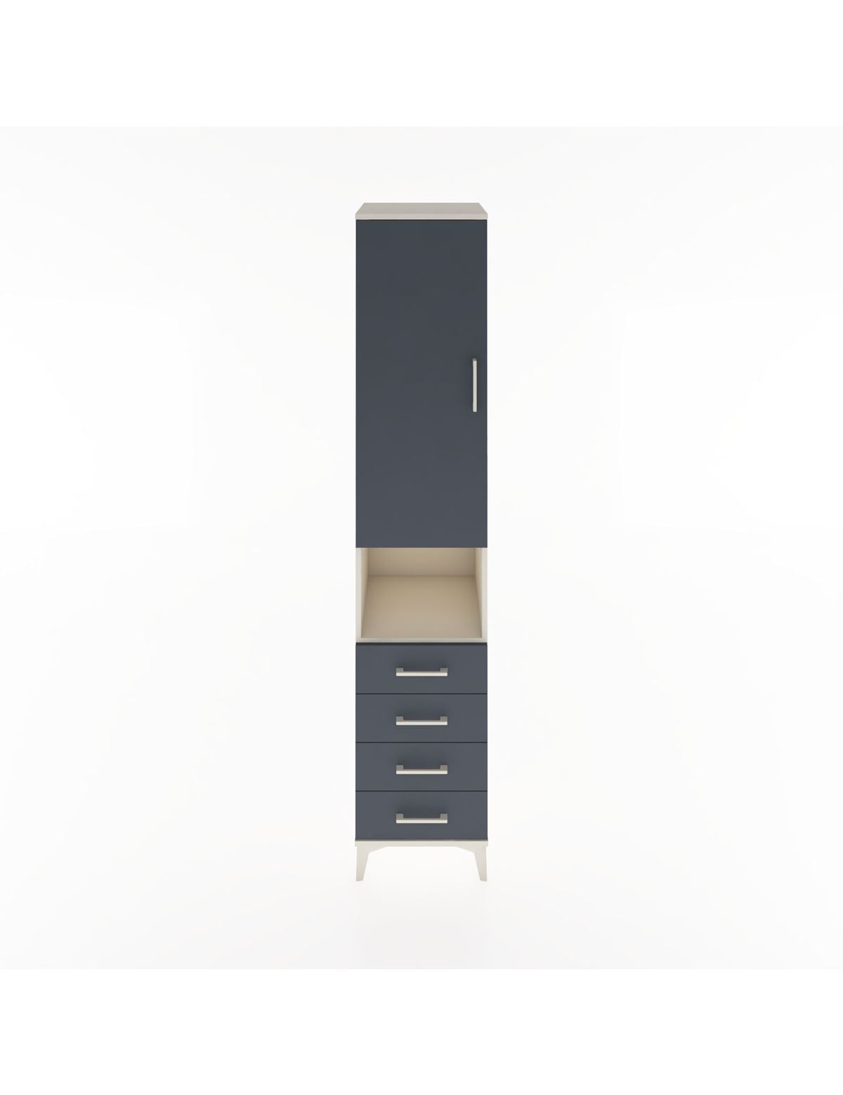 Hyperion Dolap 4 Raflı 4 Çekmeceli Tek Kapaklı 44x44x221 Aytaşı-Antrasit