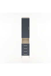 Hyperion Dolap 4 Raflı 4 Çekmeceli Tek Kapaklı 44x44x221 Aytaşı-Antrasit