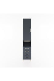 Hyperion Dolap 4 Raflı 4 Çekmeceli Tek Kapaklı 44x44x221 Antrasit-Antrasit