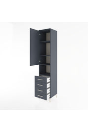 Hyperion Dolap 4 Raflı 4 Çekmeceli Tek Kapaklı 44x44x221 Antrasit-Antrasit