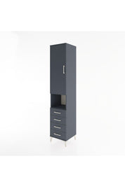 Hyperion Dolap 4 Raflı 4 Çekmeceli Tek Kapaklı 44x44x221 Antrasit-Antrasit