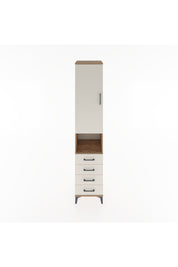 Hyperion Dolap 4 Raflı 4 Çekmeceli Tek Kapaklı 44x44x221 Çam-Aytaşı