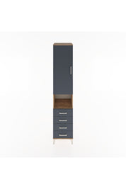 Hyperion Dolap 4 Raflı 4 Çekmeceli Tek Kapaklı 44x44x221 Çam-Antrasit